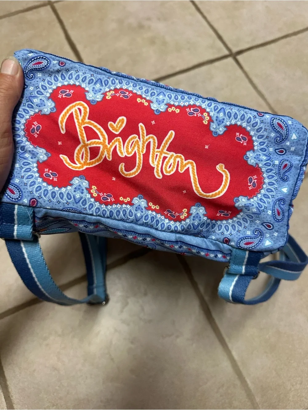 Brighton Blue Floral Paisley Bandana Backpack